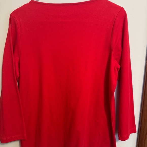 Lands’ End Outfitters Red Long Sleeve Top w/ Gold Button Detail | Size M - Picture 4 of 7